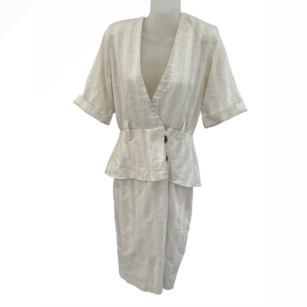 Vintage Especially‎ Yours New York Striped  Peplum Dress Set sz 5